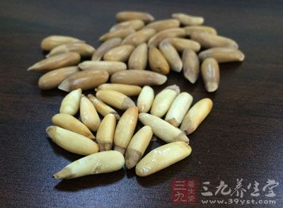 在松仁中含有豐富的脂肪成分，有亞油酸、亞麻酸等